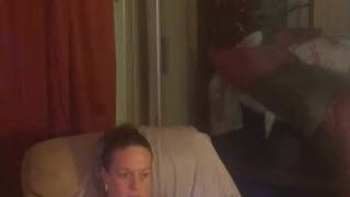 Miniatura de Amateur milf takes off her mini dress and lays on the couch in lingerie playing video games