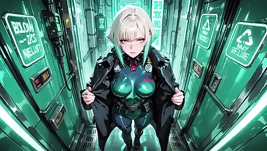 Miniatura de Rubia Knight se relaja seductoramente mientras su pareja de pelo plateado se arrodilla para servir